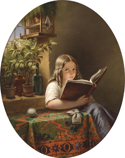 Girl Reading by Eduard Klieber